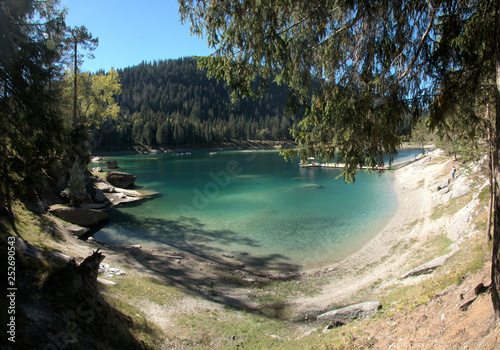 Caumasee, Canton of Graubuenden, Swiss Alps