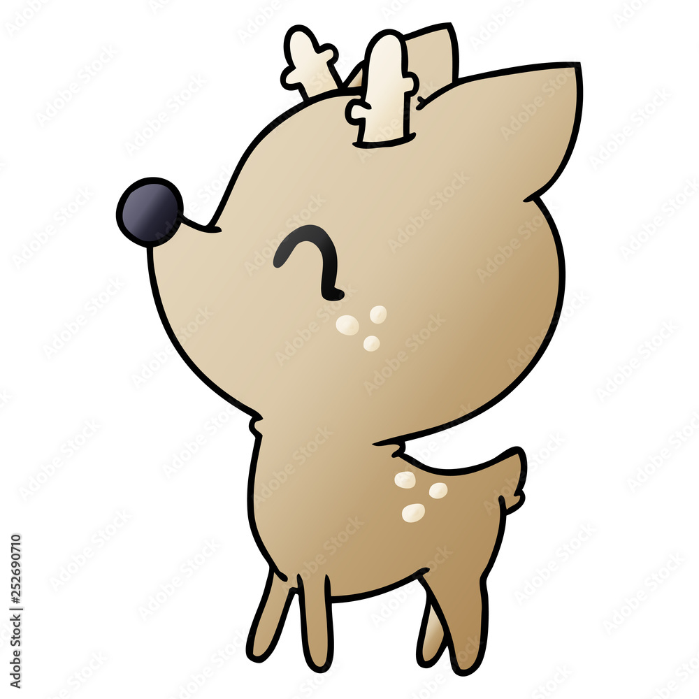 Fototapeta premium gradient cartoon of kawaii cute deer