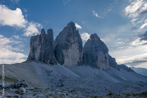 Monumental rocky mountains in Italian Dolomites, Three Peaks