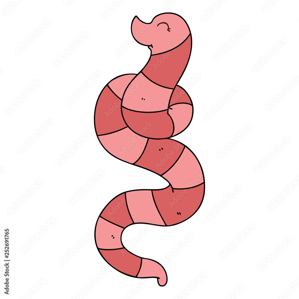 Fototapeta premium quirky hand drawn cartoon worm
