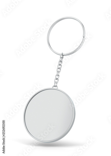 Blank metallic keychain mockup photo