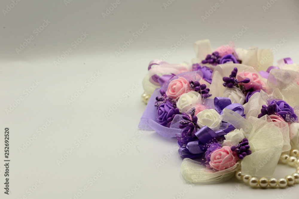 A bouquet of beautiful flowers on a white background in honor of the women's holiday. . March 8