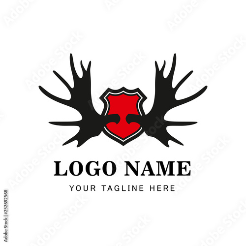 moose horns hunting trophy illustration background vector