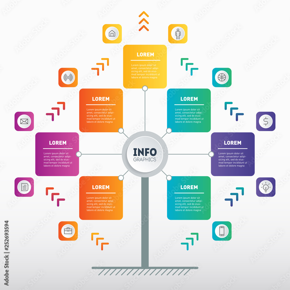 Vertical Business presentation concept with 7 options. Web Template of tree, info chart or diagram. Vector. Infographic of technology or education process with 7 steps. Vertical Business presentation concept with 7 options. Web Template of tree, info chart or diagram. Vector. Infographic of technology or education process with 7 steps.