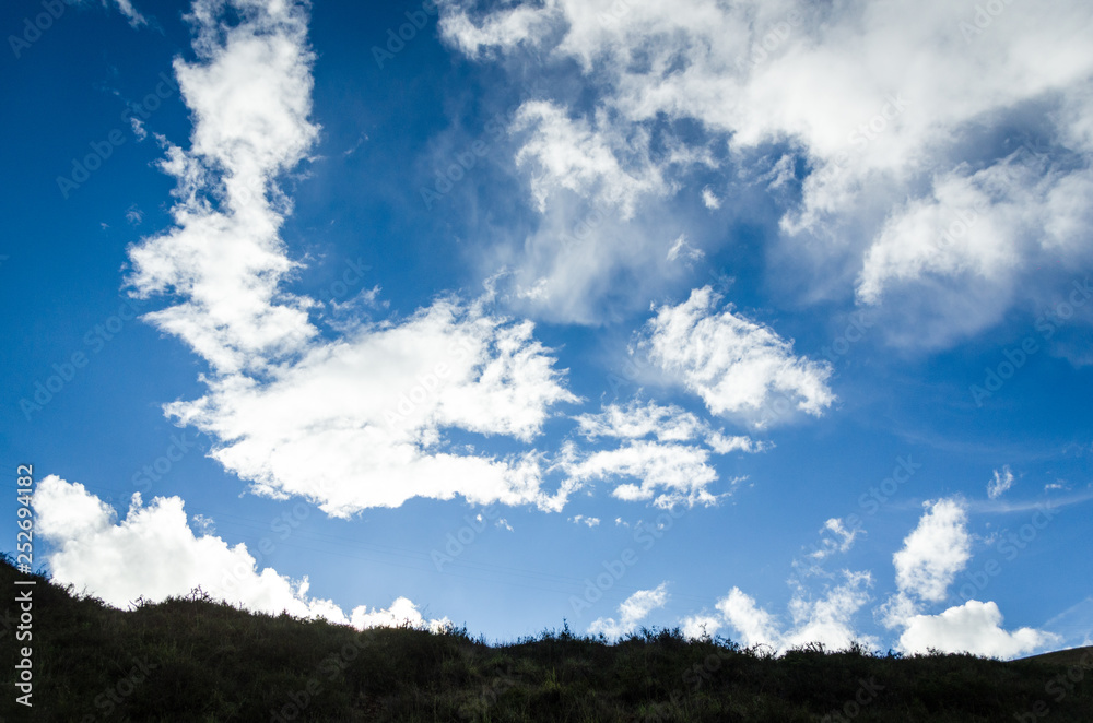 blue sky with clouds closeup in Cusco - Peru blue sky with clouds closeup in Cusco - Peru