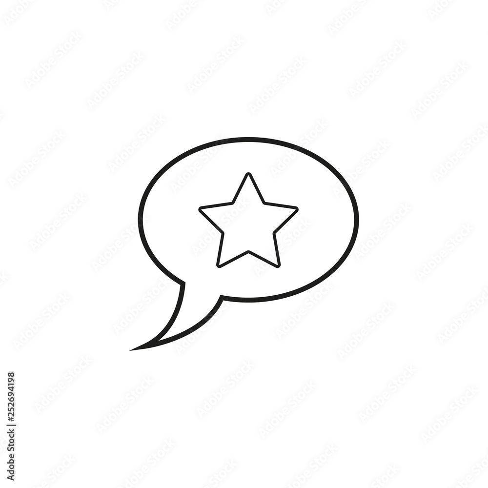 Star in speech bubble outline icon. linear style sign for mobile concept and web design. Message rating simple line vector icon. Symbol, logo illustration. Pixel perfect vector graphics Star in speech bubble outline icon. linear style sign for mobile concept and web design. Message rating simple line vector icon. Symbol, logo illustration. Pixel perfect vector graphics