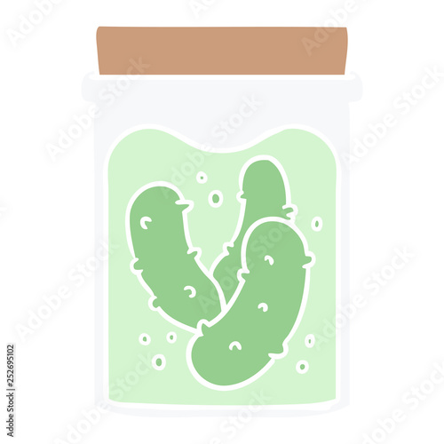 cartoon doodle jar of pickled gherkins
