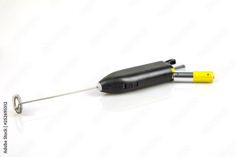 Milk Frother with AA batteries isolate on white background. Milk Frother with AA batteries isolate on white background.
