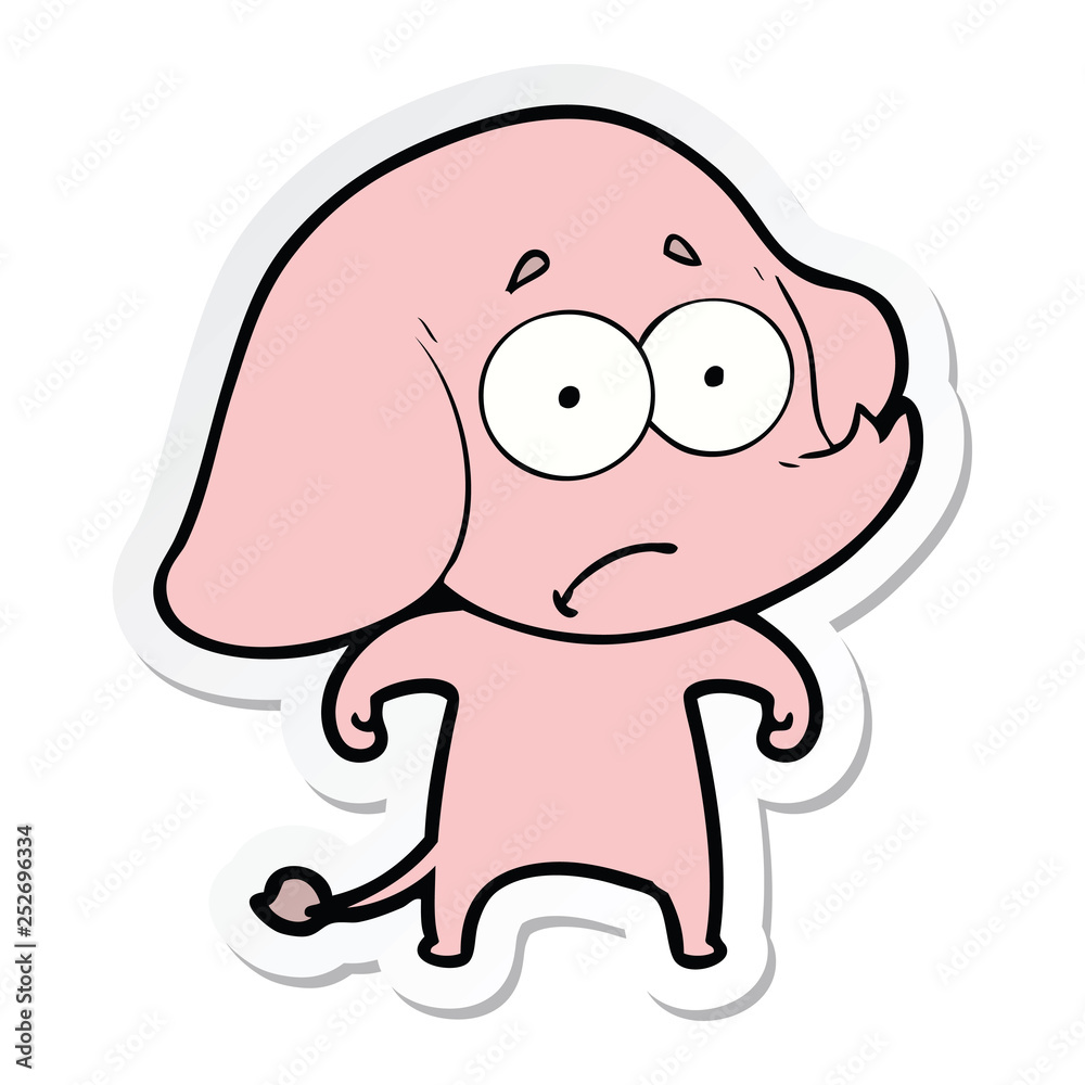 Obraz premium cartoon unsure elephant