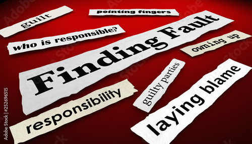 Принти на полотні Finding Fault Placing Blame Headlines 3d Illustration