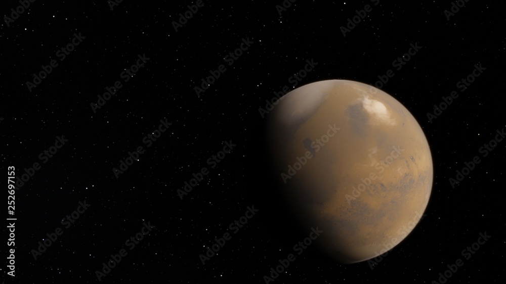 Exoplanet 3D illustration planet Mars Astronomy and science concept. Dark background. Space texture (Elements of this image furnished by NASA) Exoplanet 3D illustration planet Mars Astronomy and science concept. Dark background. Space texture (Elements of this image furnished by NASA)