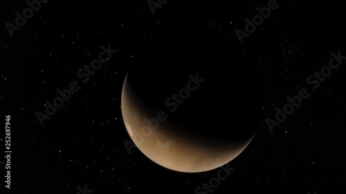 Exoplanet 3D illustration planet Mars Astronomy and science concept. Dark background. Space texture (Elements of this image furnished by NASA) © Инна Архипова