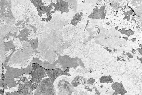 Fototapeta Old damaged gray concrete wall, close up