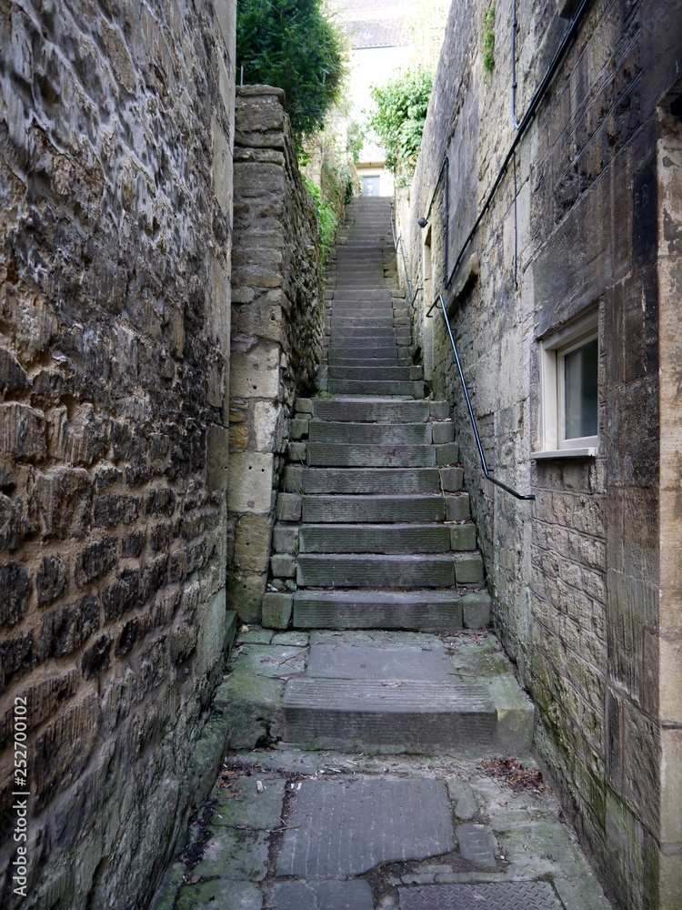 Stairways in the ancient and historic hillside town of Bradford on Avon