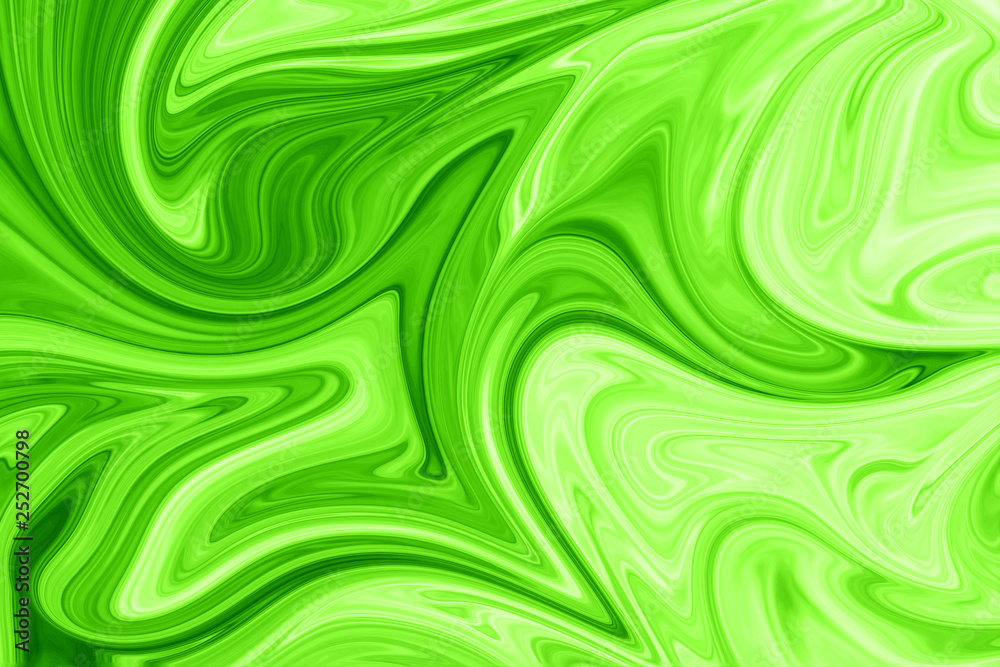 Fototapeta premium Liquid Abstract Pattern With UFO Green And Black Graphics Color Art Form. Digital Background With Liquid Poisonous Abstract UFO Green Flow.