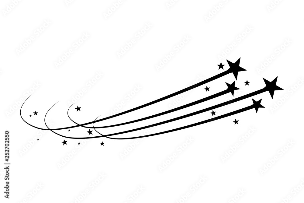 Abstract Falling Star - Black Shooting