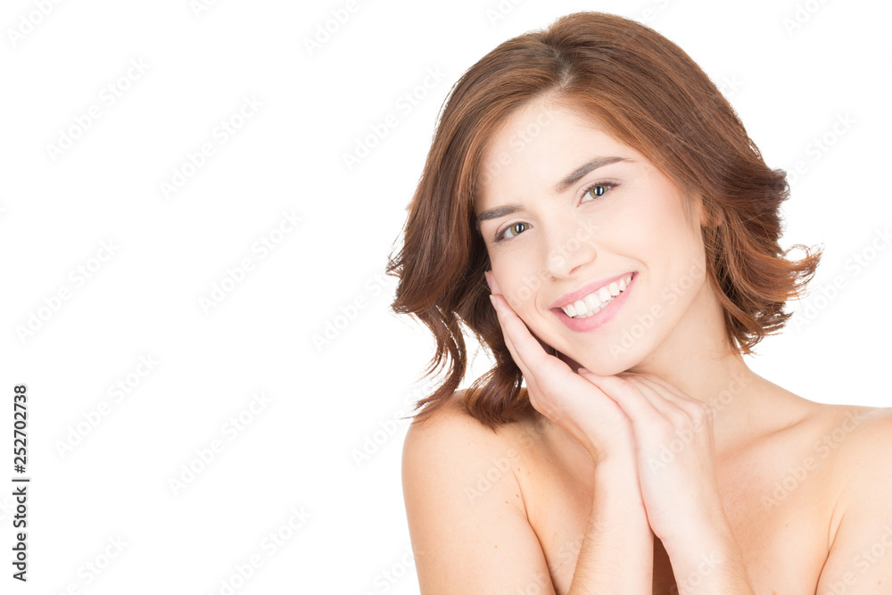 So pure. Closeup beauty portrait of a happy and healthy smiling girl in studio isolated on white So pure. Closeup beauty portrait of a happy and healthy smiling girl in studio isolated on white