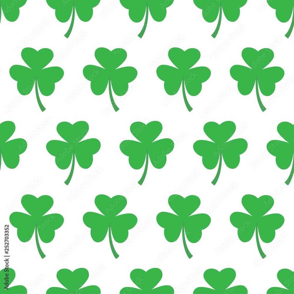 Seamless pattern with trefoil clover