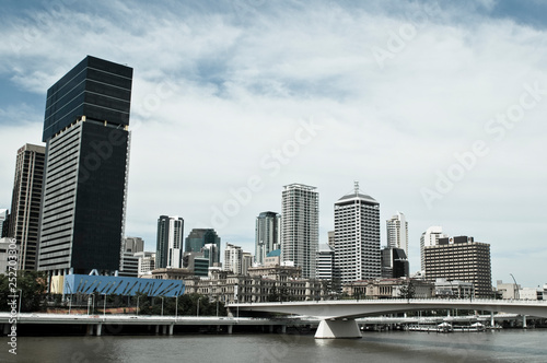 High rise central business district skyline  Brisbane  Australia