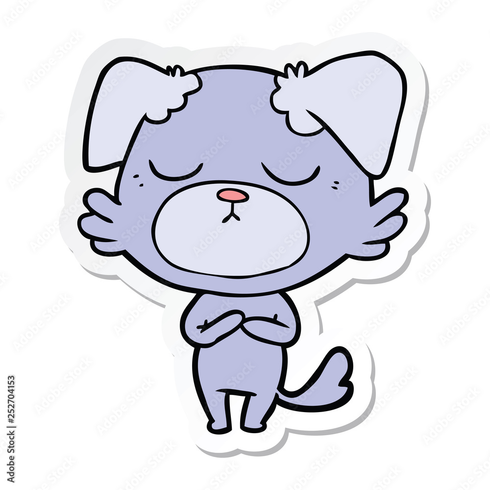 sticker of a cute cartoon dog sticker of a cute cartoon dog