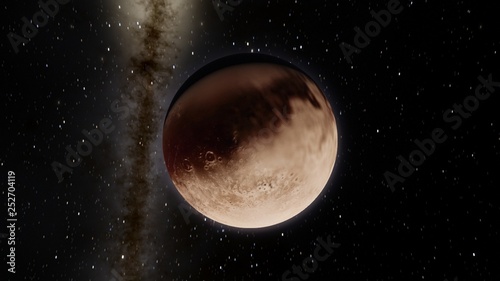 Exoplanet 3D illustrationdwarf planet Pluto isolated on black background (Elements of this image furnished by NASA)