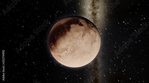 Exoplanet 3D illustrationdwarf planet Pluto isolated on black background (Elements of this image furnished by NASA)