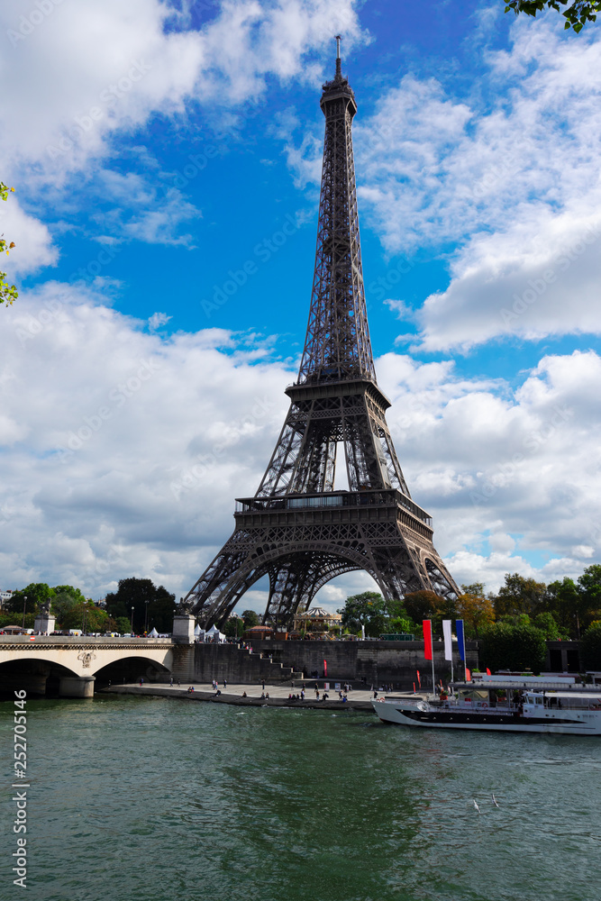 Fototapeta premium eiffel tour over Seine river