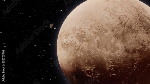 Exoplanet 3D illustrationdwarf planet Pluto isolated on black background (Elements of this image furnished by NASA)