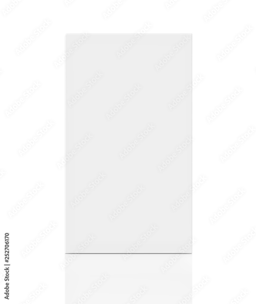 Realistic cardboard packaging box mockup. Front view. Vector illustration isolated on white background. Can be use for medicine, food, cosmetic and other. Ready for your design. EPS10. Realistic cardboard packaging box mockup. Front view. Vector illustration isolated on white background. Can be use for medicine, food, cosmetic and other. Ready for your design. EPS10.