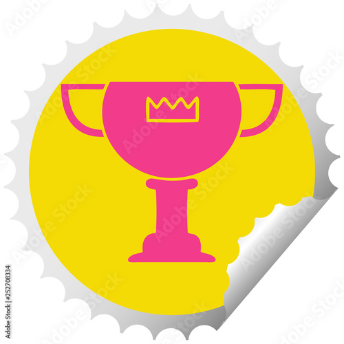 circular peeling sticker cartoon gold cup