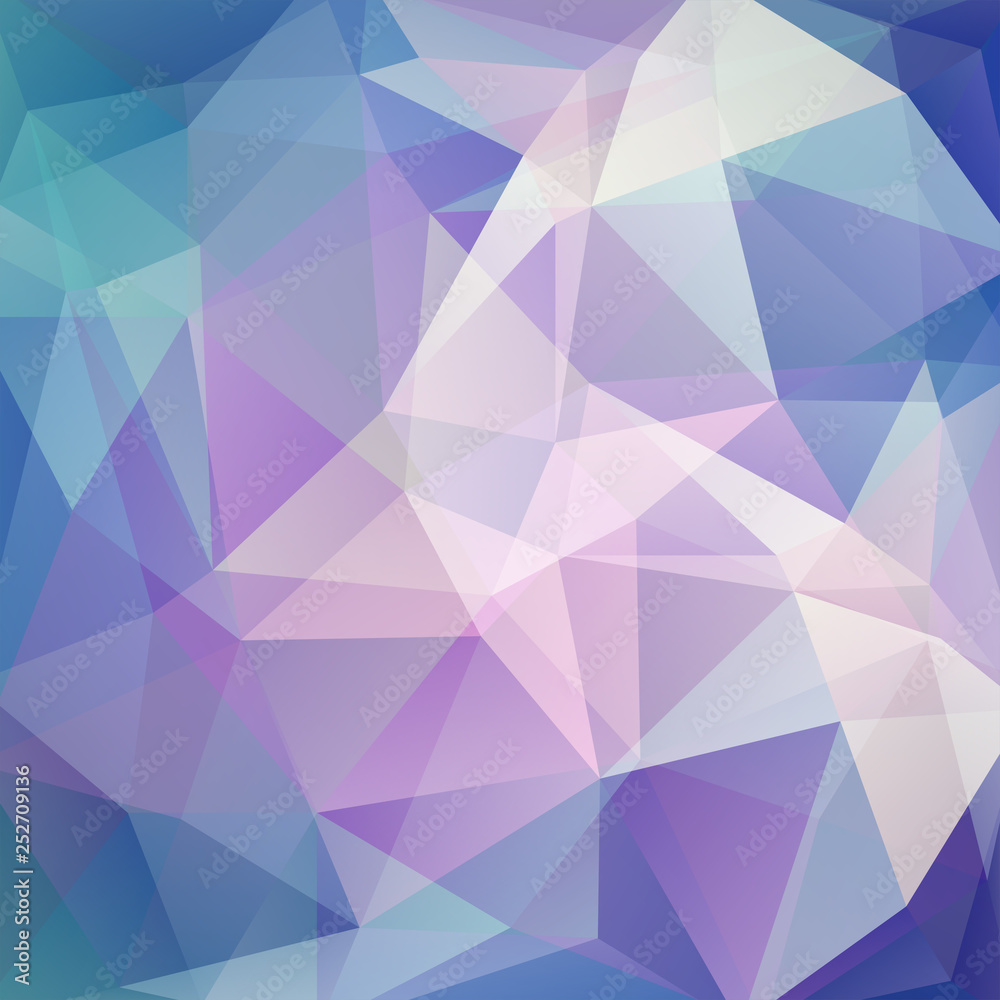 Polygonal vector background. Can be used in cover design, book design, website background. Vector illustration. Pastel pink, blue colors.