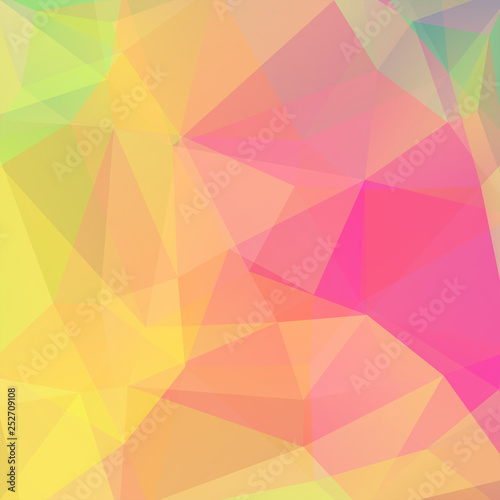 Abstract polygonal vector background. Geometric vector illustration. Creative design template. Yellow, pink colors.