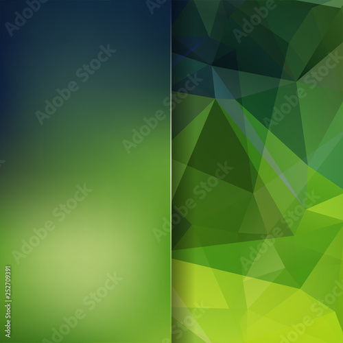 Abstract geometric style green background. Blur background with glass. Vector illustration