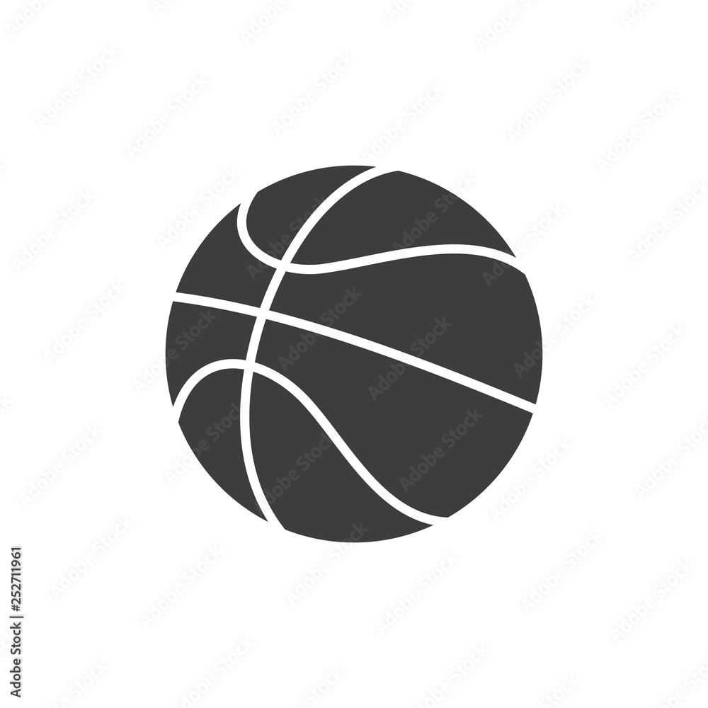 Basketball ball icon. Flat design. Vector. Isolated.