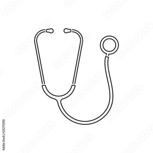 Stethoscope line style icon. Vector, isolated.
