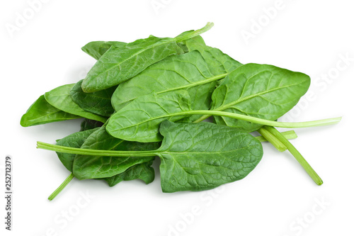fresh spinach isolated on white background clouseup