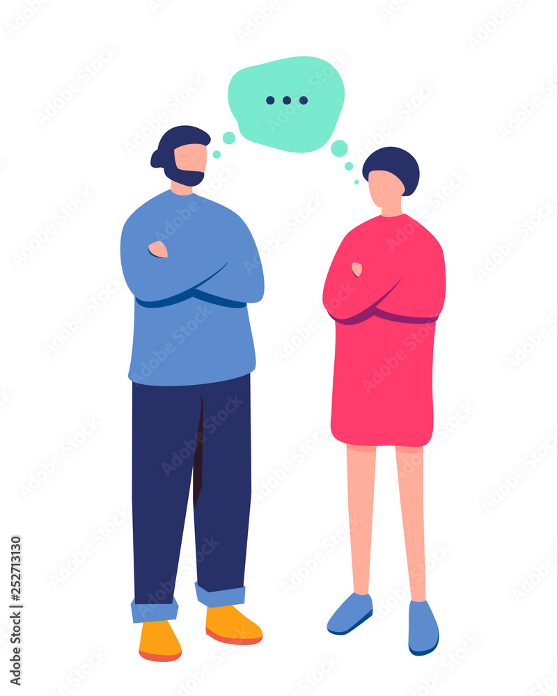 Communication between friends. The dialogue of young people. Vector illustration Communication between friends. The dialogue of young people. Vector illustration