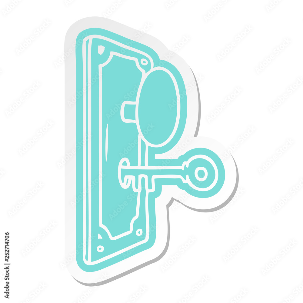 cartoon sticker of a door handle cartoon sticker of a door handle