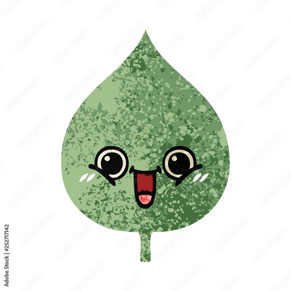 Φωτογραφία retro illustration style cartoon expressional leaf