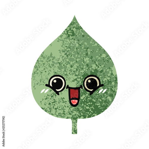 Foto retro illustration style cartoon expressional leaf