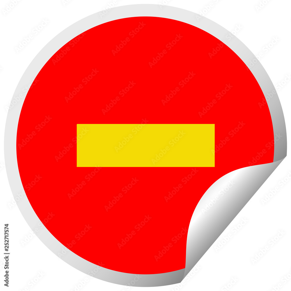 circular peeling sticker cartoon minus symbol circular peeling sticker cartoon minus symbol
