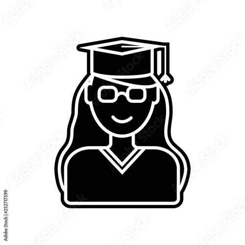 college graduate icon. Element of education for mobile concept and web apps icon. Glyph, flat icon for website design and development, app development