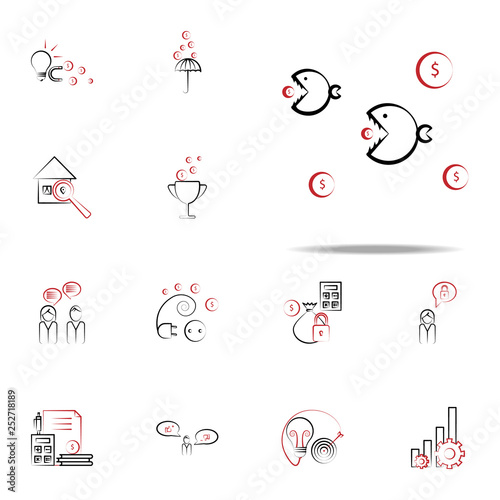 Finance piranhas icon. Business and management icons universal set for web and mobile
