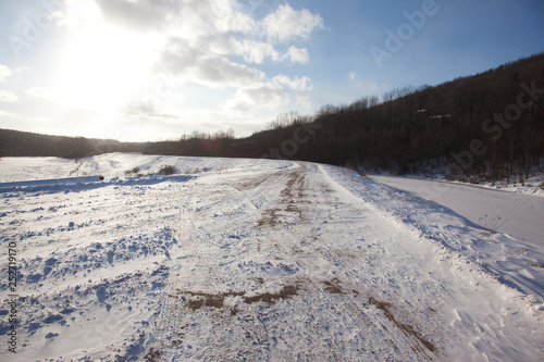 Snowy dirt road