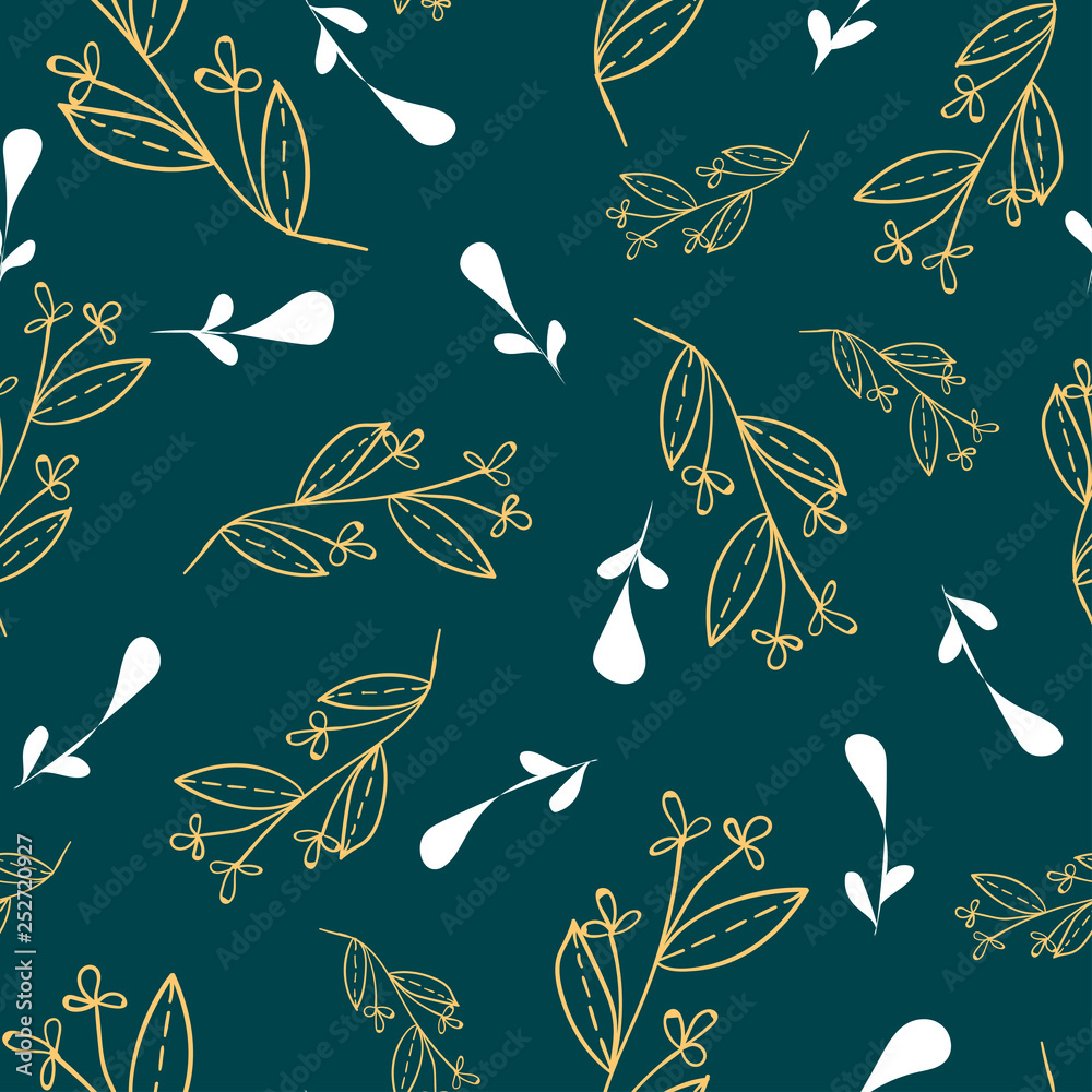 light yellow abstract plants with ornaments over a dark green color light yellow abstract plants with ornaments over a dark green color