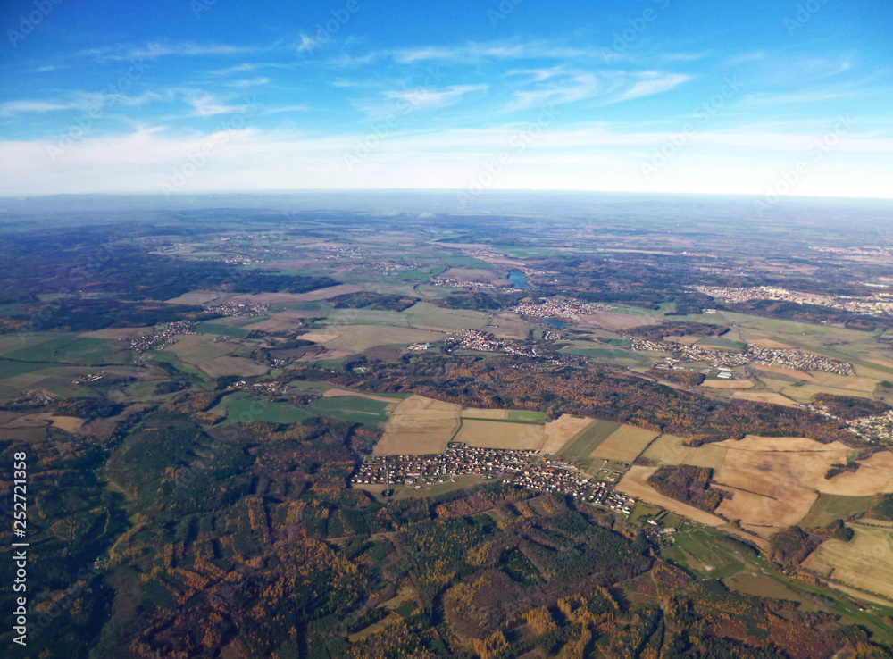 Aerial view of the country near Parague, Czech Republic