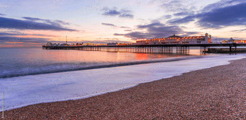 sunset on beach brighton