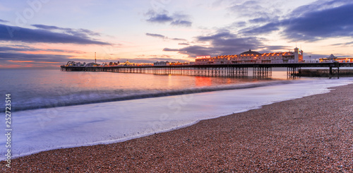 sunset on beach brighton