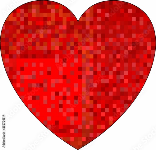 Grunge mosaic heart - illustration