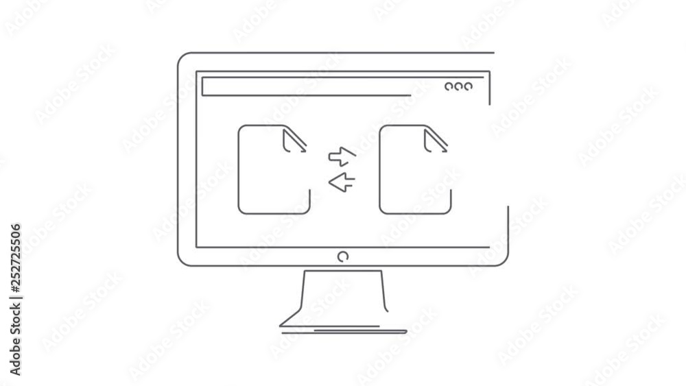 Computer file transfer animated lineal symbol icon 4K Computer file transfer animated lineal symbol icon 4K